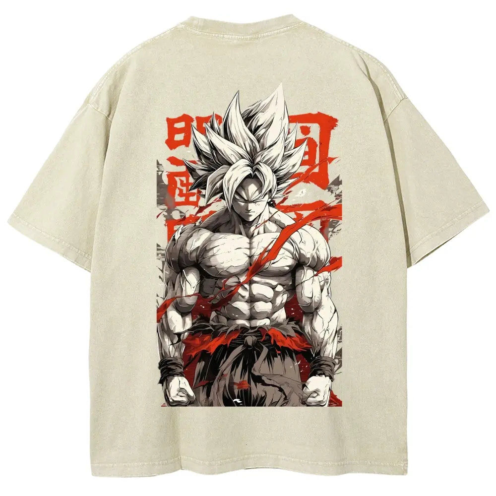 Dragon Ball DBZ Goku Anime Washed Graphic Tees Funny Japanese Cartoon Distressed Shirt 90s Vintage Streetwear Unisex Summer Gift"