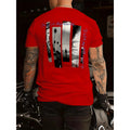 Men's Stylish Red Cotton Print T-Shirt - Stretch Shortsleeve Crew Neck, Comfort Fit Menswear, Casual Streetwear with Palm Tree & "In Your Big World" Design, Smooth Texture Everyday Tee #Summervibes