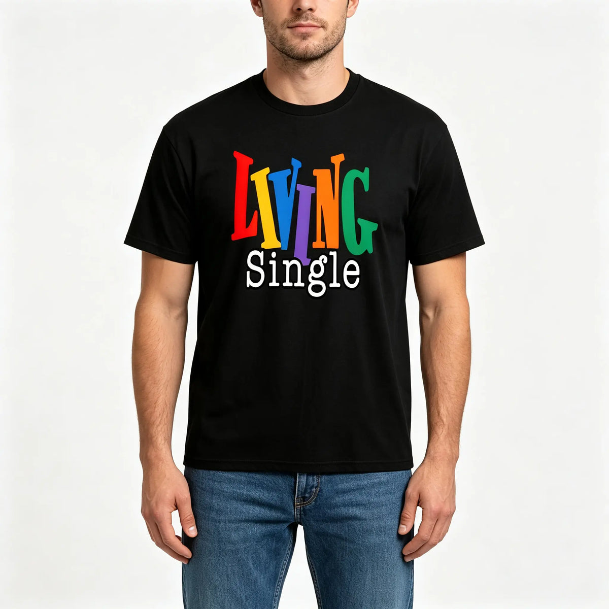 Men's Vintage-Style Classic Crewneck Graphic T-Shirt - Smooth, Breathable, Trendy Short-Sleeve Casual Top for Everyday Wear, Pair with Jeans, Soft Heat Print Menswear, Layer-Friendly, Trendy Graphic Shirts
