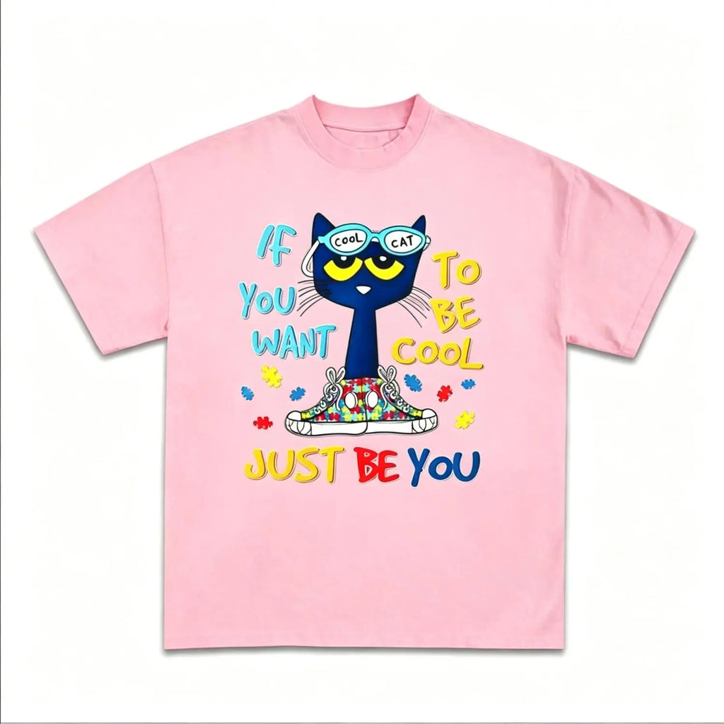 Pete The Cat Graphic Unisex Tee For Men And Women Featuring Cute Cartoon Character Design Perfect Gift For Childhood Memories Crewneck Short Sleeve Top