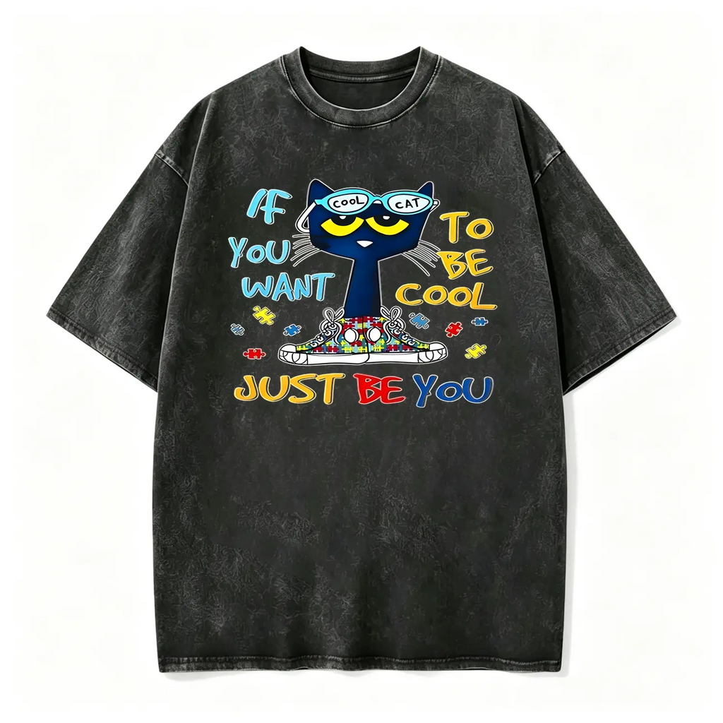 Pete The Cat Graphic Unisex Tee For Men And Women Featuring Cute Cartoon Character Design Perfect Gift For Childhood Memories Crewneck Short Sleeve Top