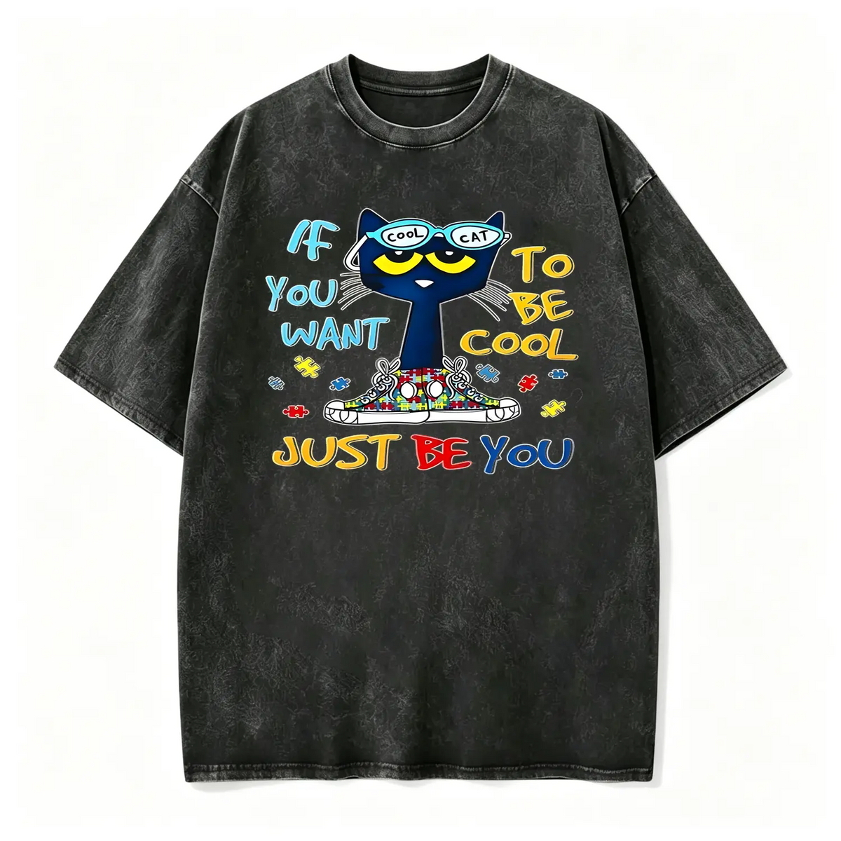Pete The Cat Graphic Unisex Tee For Men And Women Featuring Cute Cartoon Character Design Perfect Gift For Childhood Memories Crewneck Short Sleeve Top