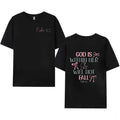 230g Washed Cotton T-Shirt - Dual-Sided Inspirational Design "GOD IS WITHIN HER SHE WILL NOT FALL" & Psalm 46:5, Retro Vintage Loose Fit Unisex Top for Men & Women, Spring Summer Casual Wear Streetwear Tees