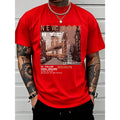 Men's Retro Brooklyn Cotton Graphic Tee - Casual Streetwear Crewneck Short-Sleeve Top, Regular Fit, Urban Daily Wear, All Season, Juneteenth Vintage Print, Ideal for Summer Outfits, Menswear Veterans Day Apparel