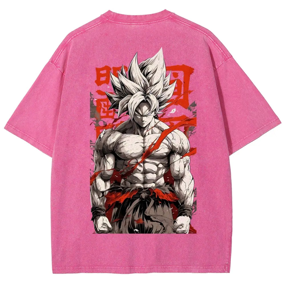 Dragon Ball DBZ Goku Anime Washed Graphic Tees Funny Japanese Cartoon Distressed Shirt 90s Vintage Streetwear Unisex Summer Gift"