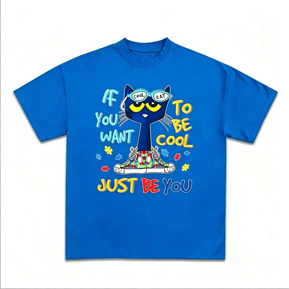 Pete The Cat Graphic Unisex Tee For Men And Women Featuring Cute Cartoon Character Design Perfect Gift For Childhood Memories Crewneck Short Sleeve Top