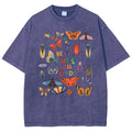 Men's Unisex Vintage 90s "Be Kind To All Kinds Insect Bugs" Graphic Top, Casual Fabric T-Shirt, Oversized Streetwear Vacation Outfit