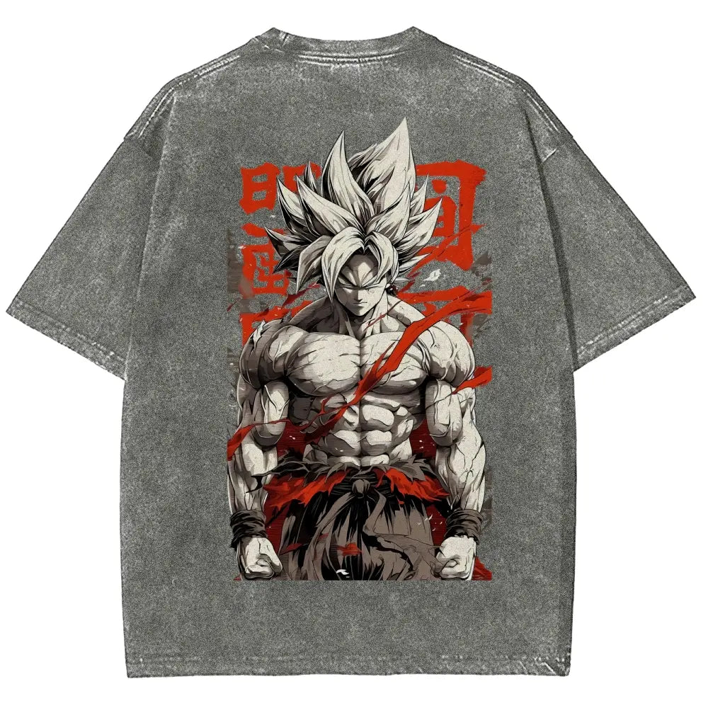 Dragon Ball DBZ Goku Anime Washed Graphic Tees Funny Japanese Cartoon Distressed Shirt 90s Vintage Streetwear Unisex Summer Gift"