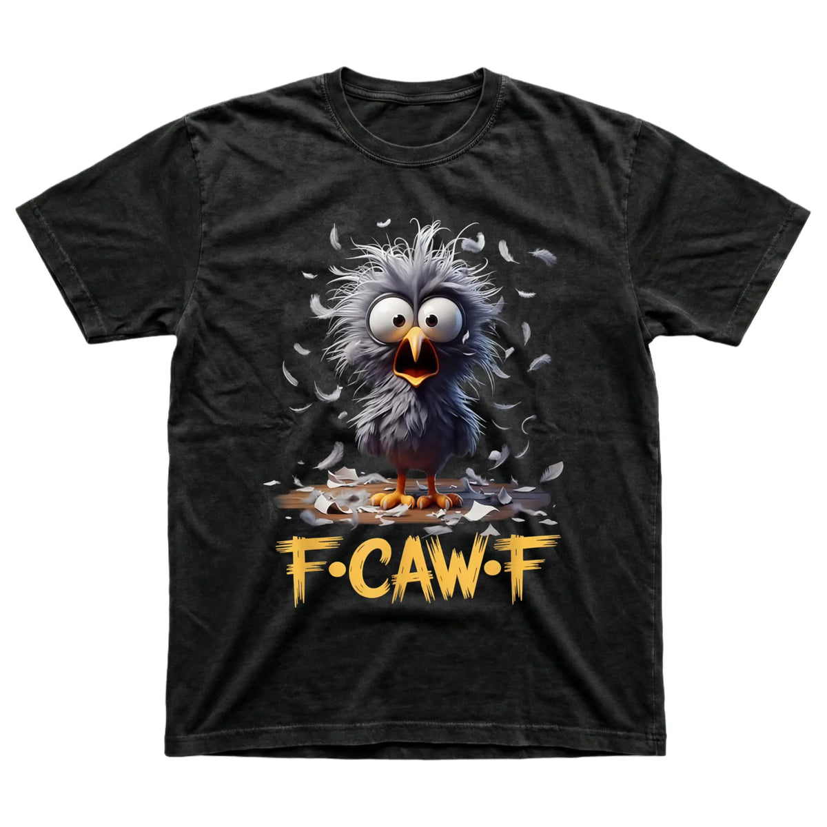 Women's Pure Cotton Graphic T-Shirt, Streetwear Top with Funny Comic Art Print, Comfortable Loose Fit Short Sleeve Tee for Everyday Wear, Piece, Fabric, Cartoon Humor, F-Caw-F, Shortsleeve, Casual, Clothes, Round Neck