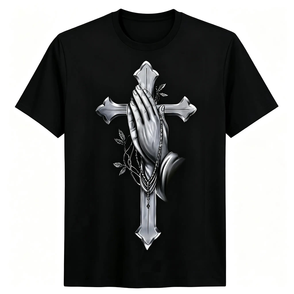 "All My Role Models Went To Prison" Christian Graphic T-Shirt for Men Women - Soft Breathable Cotton Crew Neck Short Sleeve, Wooden Thorn Cross Biblical Tee, Urban Faith Daily Top, Believer Gift, Machine Washable