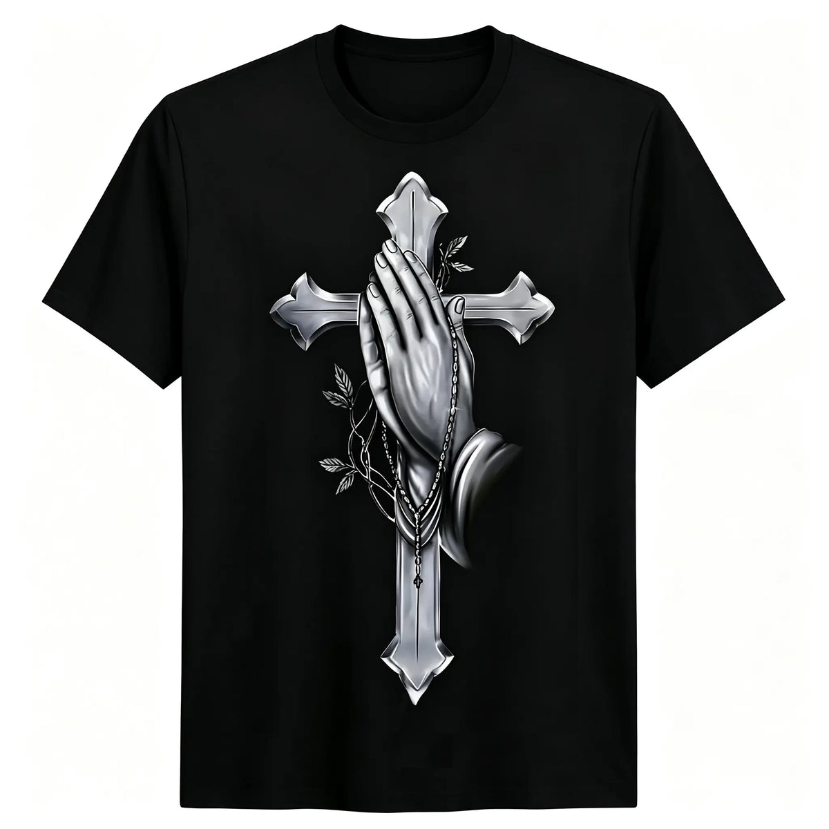 "All My Role Models Went To Prison" Christian Graphic T-Shirt for Men Women - Soft Breathable Cotton Crew Neck Short Sleeve, Wooden Thorn Cross Biblical Tee, Urban Faith Daily Top, Believer Gift, Machine Washable