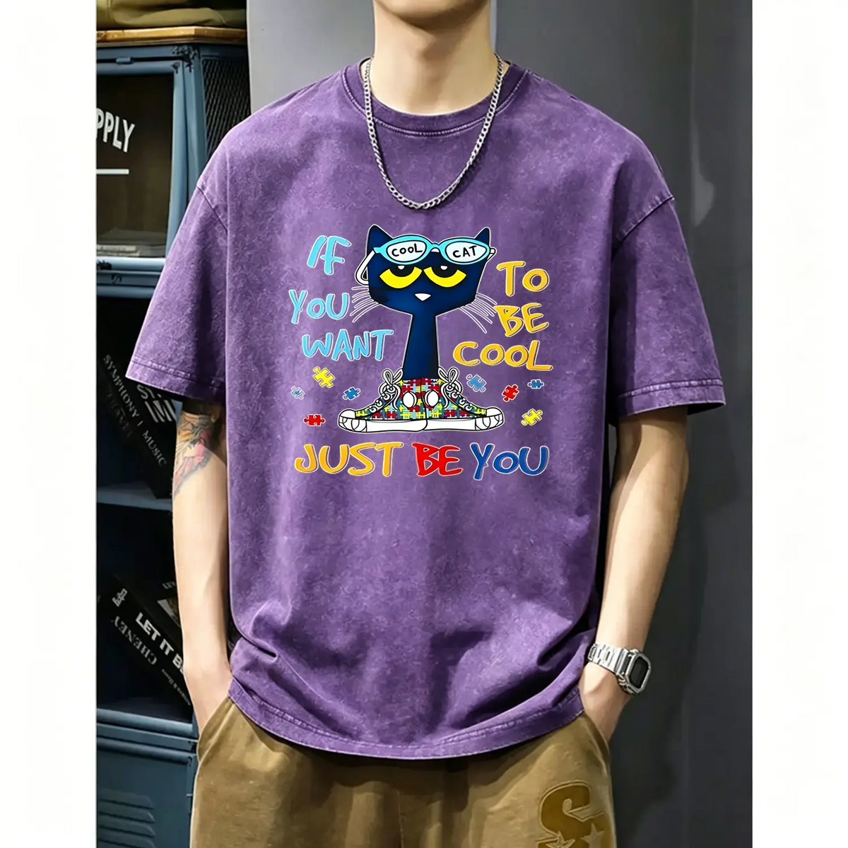 Pete The Cat Graphic Unisex Tee For Men And Women Featuring Cute Cartoon Character Design Perfect Gift For Childhood Memories Crewneck Short Sleeve Top