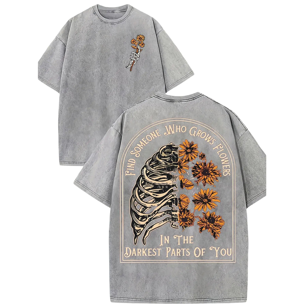 Men's Shortleeve Sunflower Graphic T-Shirt - 230g 100% Soft Washed Cotton, Round Neck, Digital Print, Vivid Color Hold, Casual All-Season Men's Clothing, Graphic Tops