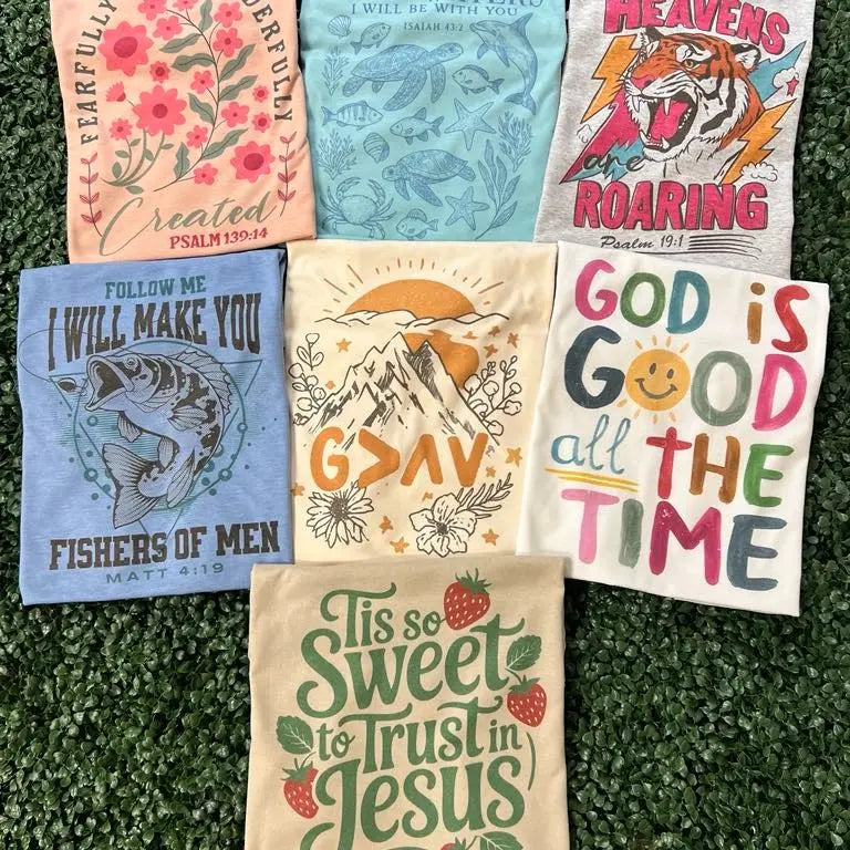 Women's Polyester-Cotton Christian Tops Collection - Summer Style Comfortable Tees, Buy 1 or All Options