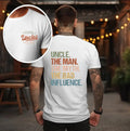 Cool Uncles Club The Man Myth Bad Influence Double Sides Shirt, Funny Uncle Gifts, Best Uncle Ever Shirt, Cool Uncle T-shirt,Gift for Uncle Cotton Tee Streetwear Sweatshirt
