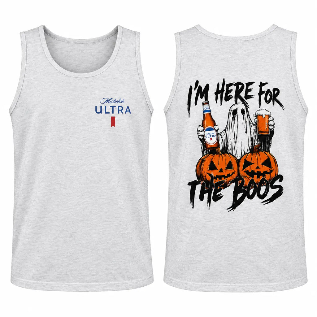 Men's 230gsm Heavyweight Pure Cotton Casual Streetwear Graphic Tee - Vintage Washed Ghost Double-Print Short-Sleeve Round Neck, Unisex Halloween Top, Black Men's Graphic Tees