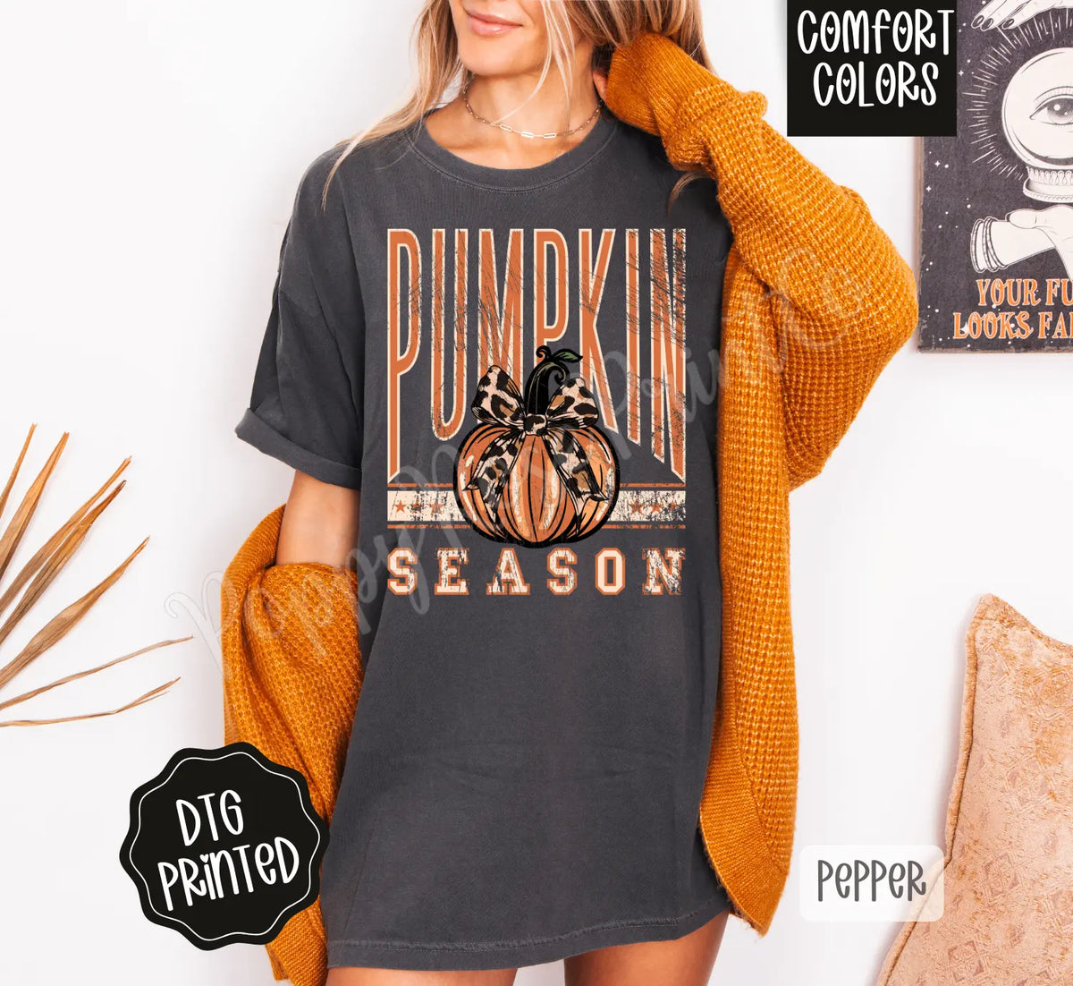 Pumpkin Season Comfort Colors, Trendy Women's Fall Tshirt